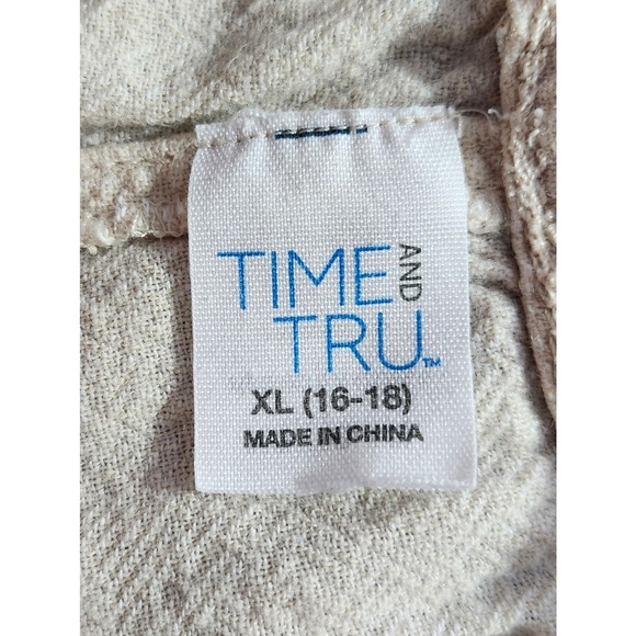 TIME‎ AND TRUE Linen Casual Shorts Women's Size XL Cream - Picture 9 of 9
